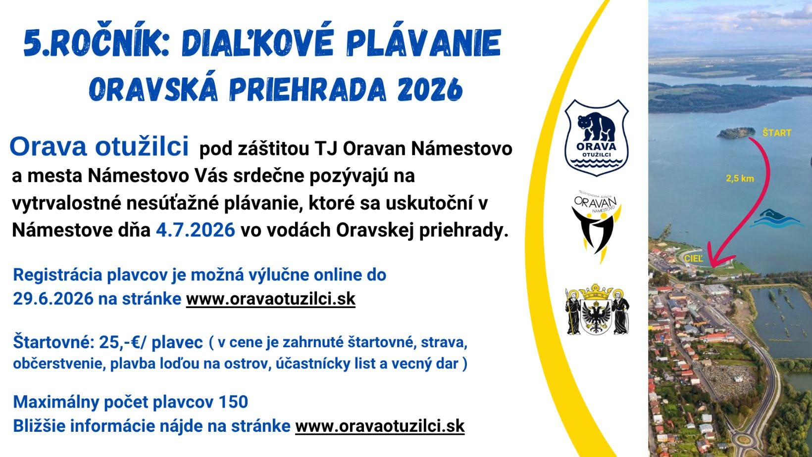 5. Ročník: Diaľkové plávanie Oravská priehrada 2026