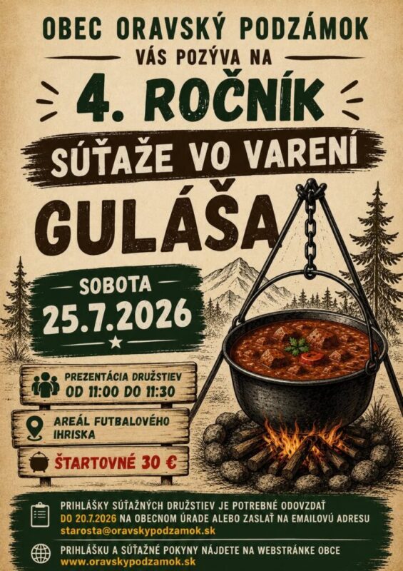 4. ročník súťaže vo varení guláša Oravský Podzámok