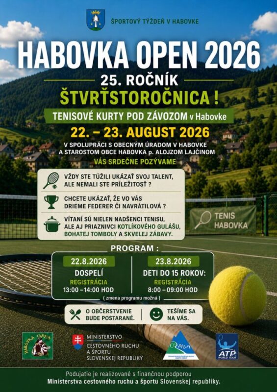 – 23.08.2026 17:00 Habovka OPEN 2026 Habovka