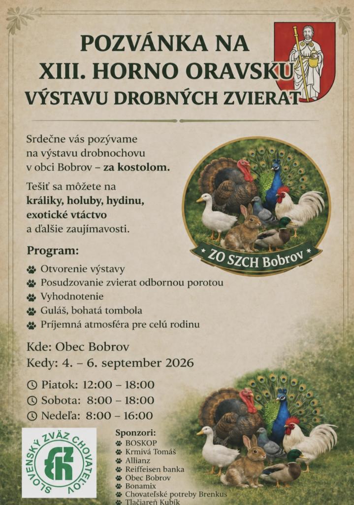 XIII. Hornooravská výstava drobných zvierat