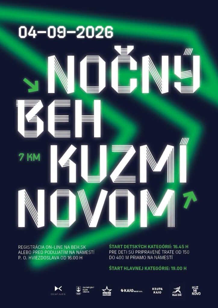 Nočný beh kuzmínovom Dolný Kubín