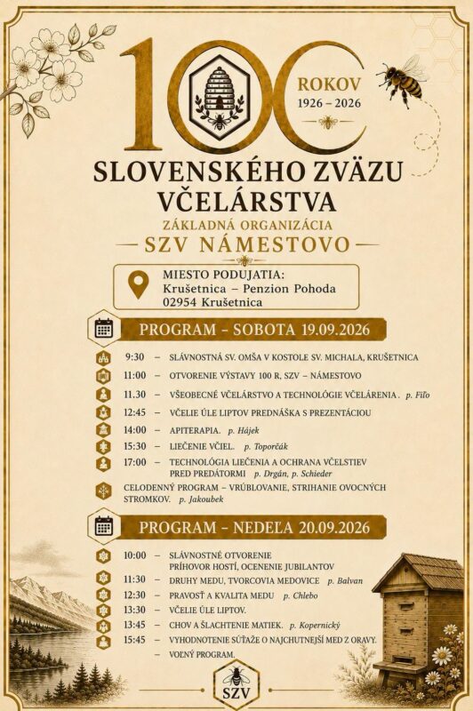 100 rokov Slovenského zväzu včelárov – SZV Námestovo