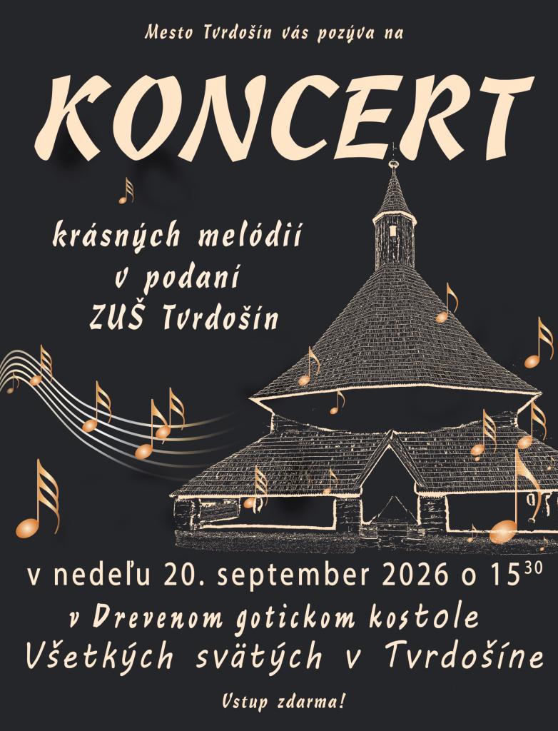 Koncert krásnych melódií v drevenom kostolíku Tvrdošín
