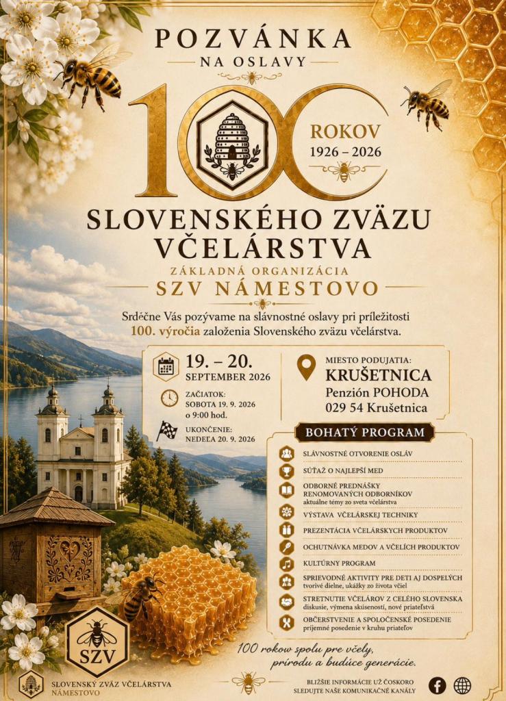 Pozvánka na oslavy 100 rokov SZV ZO Námestovo
