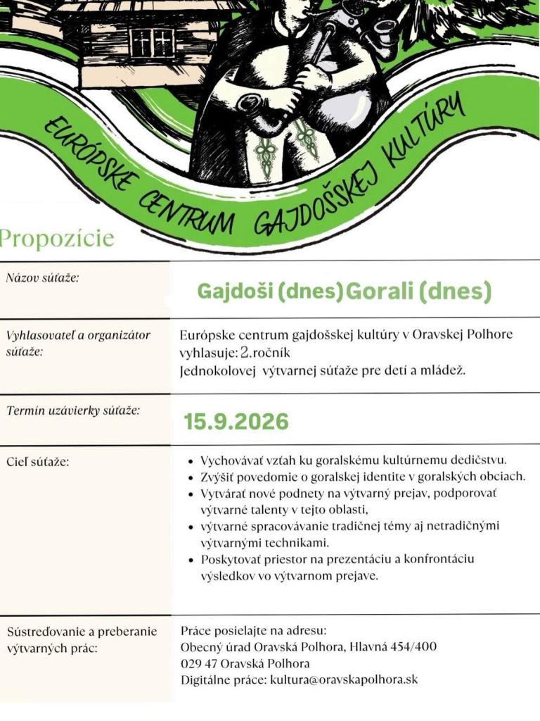Výtvarná súťaž „Gajdoši (dnes) Gorali (dnes)”