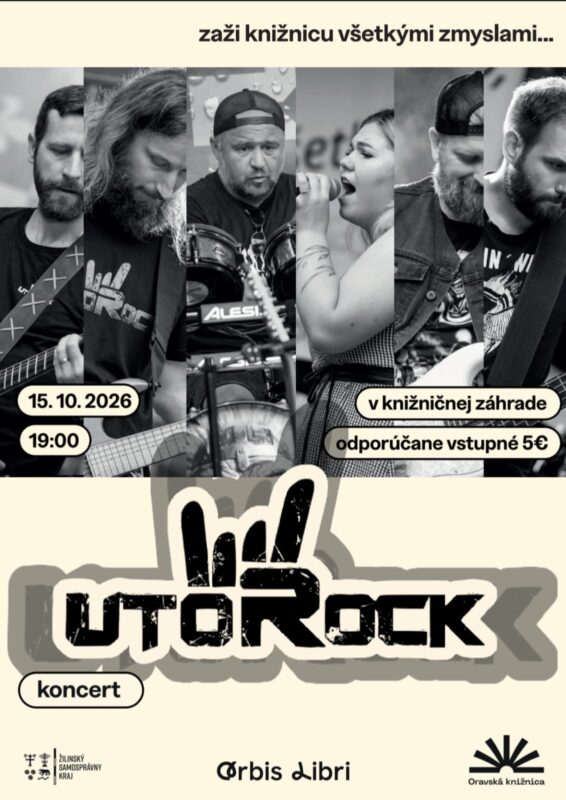 Koncert kapely Utorock v Oravskej knižnici v Dolnom Kubíne