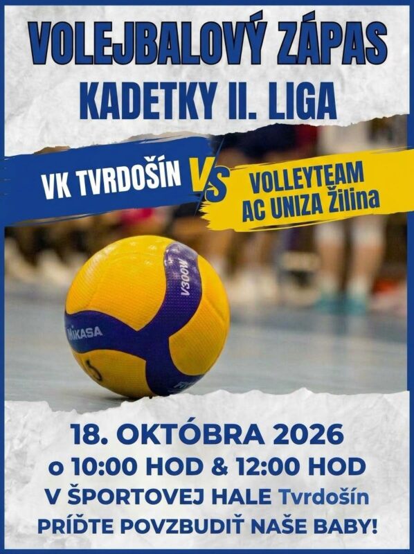Volejbalový zápas kadetky II. liga: VK Tvrdošín vs Volleyteam AC UNIZA Žilina