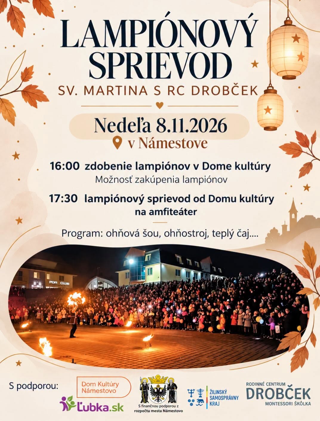 Lampiónový sprievod sv. Martina s RC Drobček